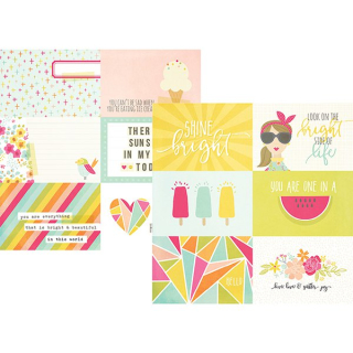 *** Simple Stories - SUNSHINE & HAPPINESS / 4x6 Journaling Elements - scrapbooková čtvrtka