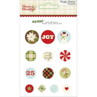 * Simple Stories - CLASSIC CHRISTMAS Bradz - ozdobné svorky