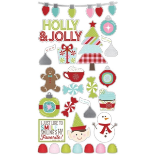 *** Simple Stories - MISTLETOE KISSES Chipboards - kartonové samolepky
