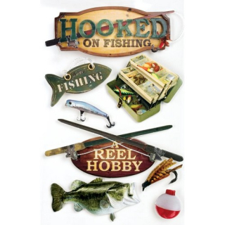 Paper House - FISHING Layered Stickers - 3D samolepky