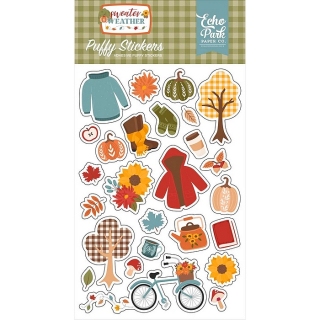 Echo Park - SWEATER WEATHER Puffy Stickers - 3D samolepky