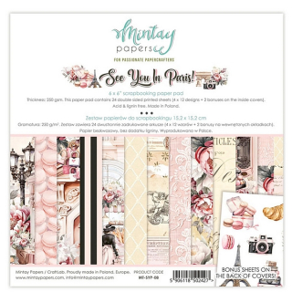 Mintay - SEE YOU IN PARIS 6x6 - scrapbookové čtvrtky