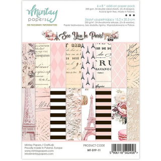 Mintay - SEE YOU IN PARIS 6x8 - scrapbookové čtvrtky