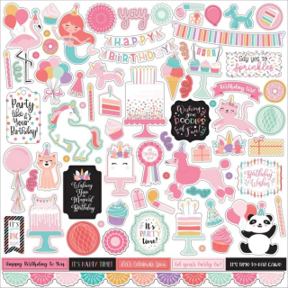 Echo Park - IT´S YOUR BIRTHDAY / GIRL Element Stickers - samolepky