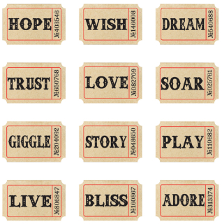 Tim Holtz - ADAGE TICKETS (12 ks) - scrapbook