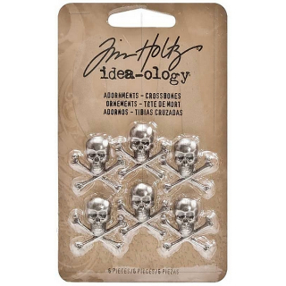 Tim Holtz - IDEA-OLOGY / CROSSBONES ADORNMENTS - kovové ozdoby