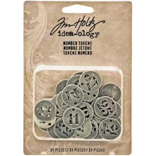 Tim Holtz - IDEA-OLOGY / NUMBER TOKENS - kovové ozdoby