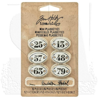 Tim Holtz - IDEA-OLOGY / MINI PLAQUETTES - kovové ozdoby