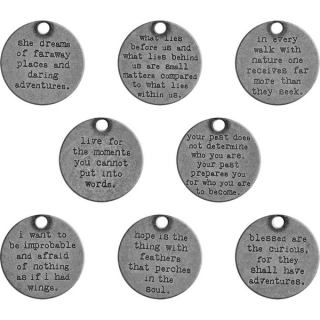 Tim Holtz - IDEA-OLOGY / QUOTE TOKENS - kovové ozdoby