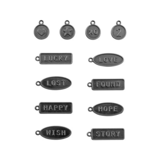 Tim Holtz - IDEA-OLOGY / WORD TAGS - kovové ozdoby