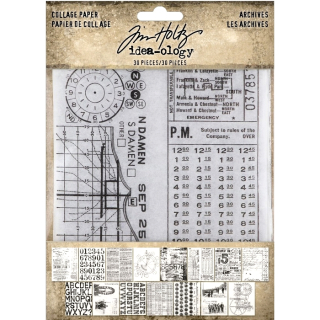 Tim Holtz - COLLAGE PAPER / ARCHIVES - hedvábný papír