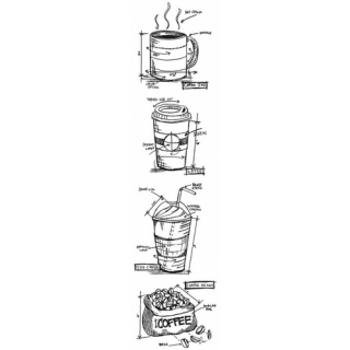 Tim Holtz - MINI BLUEPRINTS / FRESH BREWED - cling razítka