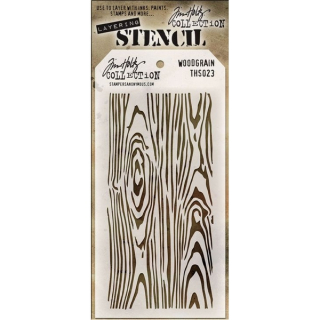 Tim Holtz - WOODGRAIN - šablona / maska