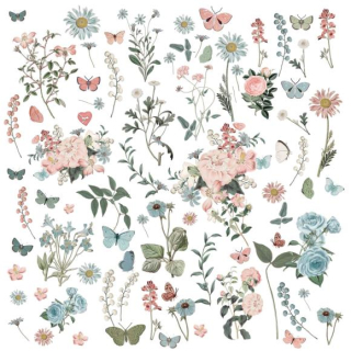 49 & Market - VINTAGE ARTISTRY / TRANQUILITY Laser-Cut Wildflowers - papírové výřezy