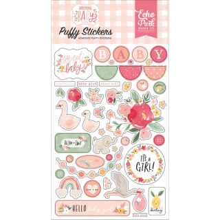 *** Echo Park - WELCOME BABY GIRL Puffy Stickers - 3D samolepky