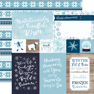 *** Echo Park - WINTER MAGIC / 4x6 Journaling Cards - scrapbooková čtvrtka