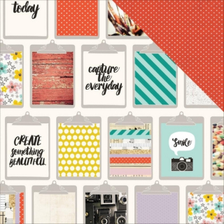 *** Pink Paislee - MEMORANDUM / Cubicle - scrapbooková čtvrtka