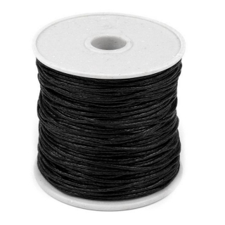 Stoklasa - BAVLNĚNÁ ŠNŮRKA VOSKOVANÁ 0,8 mm / ČERNÁ (25 m)