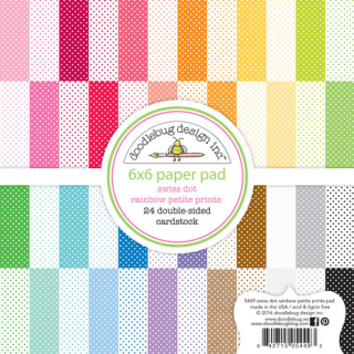 *** Doodlebug - SWISS DOTS RAINBOW PETITE PRINTS 6x6 - scrapbookové čtvrtky