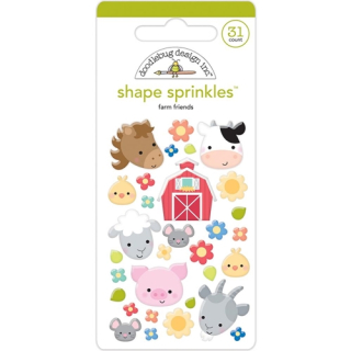 Doodlebug - FARM FRIENDS Enamel Shapes - enamelové ozdoby