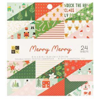 *** DCWV - MERRY MERRY 6x6 - scrapbookové čtvrtky