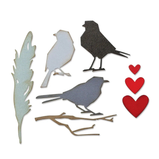 Sizzix - VAULT LOVEBIRDS - vyřezávací šablony