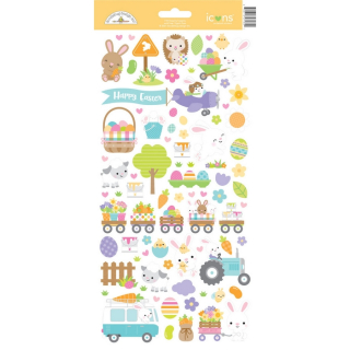 *** Doodlebug - HIPPITY HOPPITY Icon Stickers - samolepky