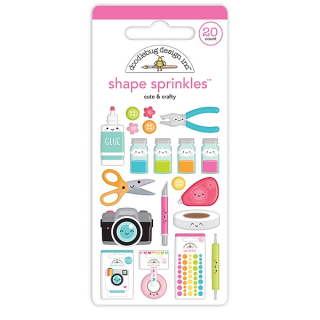 Doodlebug - CUTE & CRAFTY Enamel Shapes - enamelové ozdoby