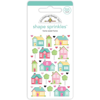*** Doodlebug - HOME SWEET HOME Enamel Shapes - enamelové ozdoby