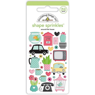 *** Doodlebug - AROUND THE HOUSE Enamel Shapes - enamelové ozdoby