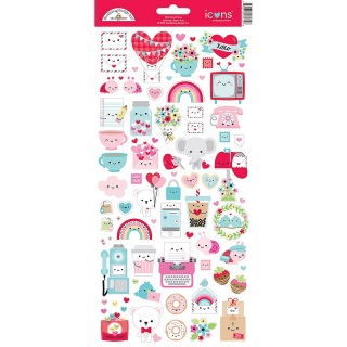 *** Doodlebug - LOTS OF LOVE Icon Stickers - samolepky
