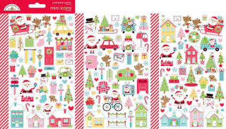 *** Doodlebug - CANDY CANE LANE Mini Stickers - samolepky