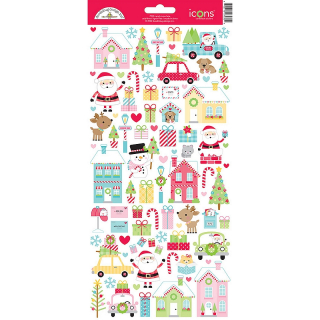 *** Doodlebug - CANDY CANE LANE Icon Stickers - samolepky
