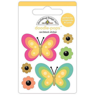 *** Doodlebug - FANCY FLUTTERS Doodle-Pops - 3D samolepky