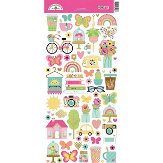 *** Doodlebug - HELLO AGAIN Icon Stickers - samolepky