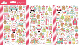 *** Doodlebug - GINGERBREAD KISSES Mini Stickers - samolepky