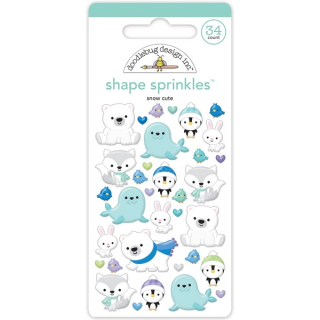 *** Doodlebug - SNOW CUTE Enamel Shapes - enamelové ozdoby