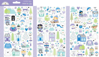 *** Doodlebug - SNOW MUCH FUN Mini Stickers - samolepky
