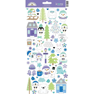 *** Doodlebug - SNOW MUCH FUN Icon Stickers - samolepky