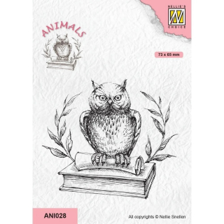 Nellie Snellen - OWL ON BOOK - silikonové razítko