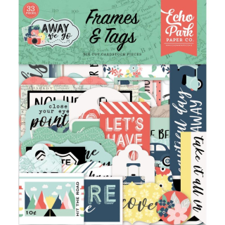 *** Echo Park - AWAY WE GO Frames & Tags - papírové výřezy