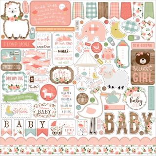 Echo Park - BABY GIRL Element Stickers - samolepky
