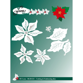 *** By Lene Dies - LARGE POINSETTIA - vyřezávací šablona
