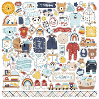 Echo Park - BABY ON BOARD / BOY Element Stickers - samolepky
