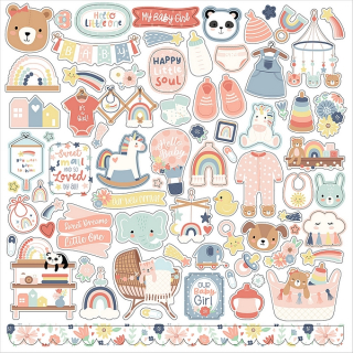 Echo Park - BABY ON BOARD / GIRL Element Stickers - samolepky
