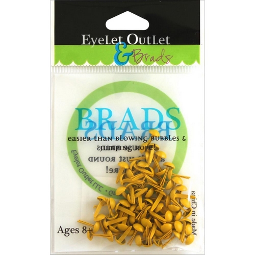 Eyelet Outlet - YELLOW Round Brads 4 mm - kovové svorky