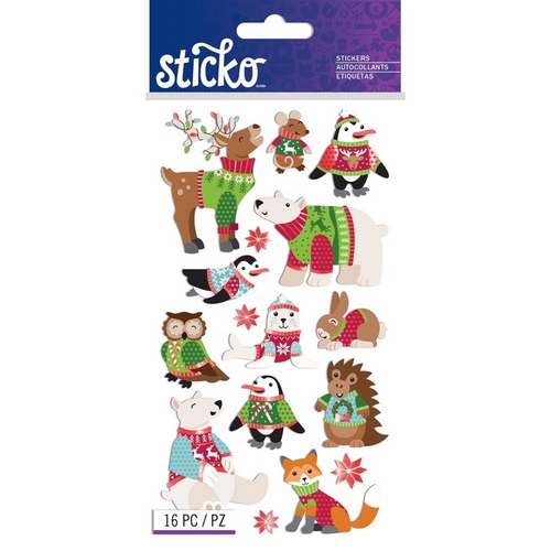 Sticko - HOLIDAY SWEATER ANIMALS Stickers - samolepky
