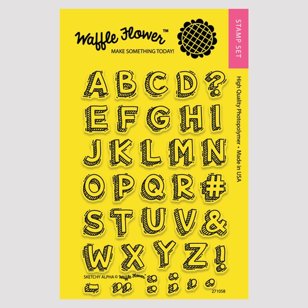 Waffle Flower - SKETCHY ALPHA - silikonová razítka