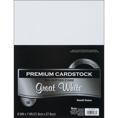 Core´dinations - GREAT WHITE 8.5x11 (50 ks) - bílé čtvrtky