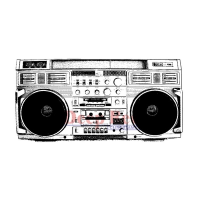Deep Red Stamps - BOOMBOX - cling razítko
